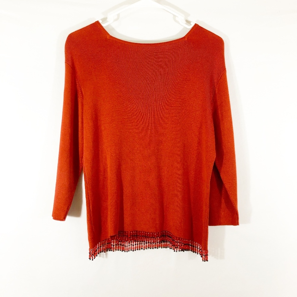 CLIO PETITES BEADED TASSEL SWEATER - PL